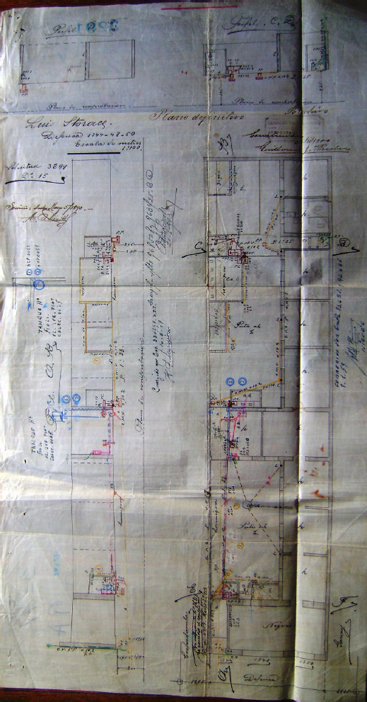 Figura 4. Registro cartográfico de la casa hacia 1890, procedente del Archivo de Aguas Argentinas