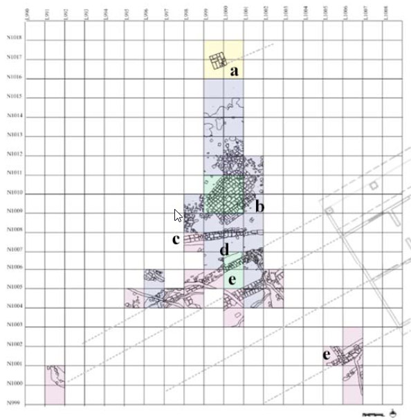 Figura 11: Estruturas evidenciadas e projeções traçadas