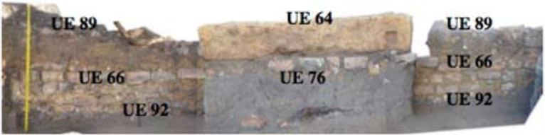 Figura 14: Perfil de parte da Estrutura 4. UE 66 em seu corte demonstra confirmação de estrutura de fundação