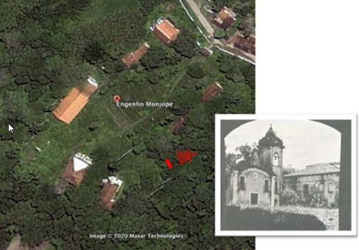Figura 17: Locação do pórtico através de visada de fotografia de Julien Mendel em 1937