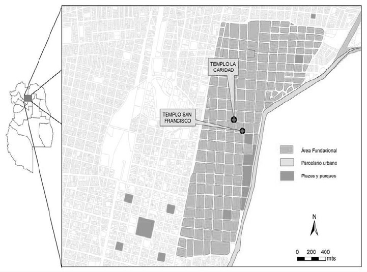 Figura 1. Localización de los templos de donde proceden las muestras estudiadas