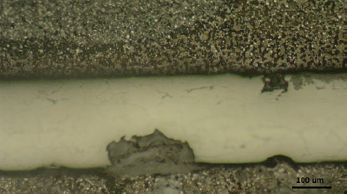 Figura 6. Microestructura sobre la soldadura de la Muestra 1