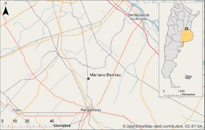 Figura 1. Ubicación geográfica de Mariano Benítez. Fuente: OpenStreetMap e IGN
