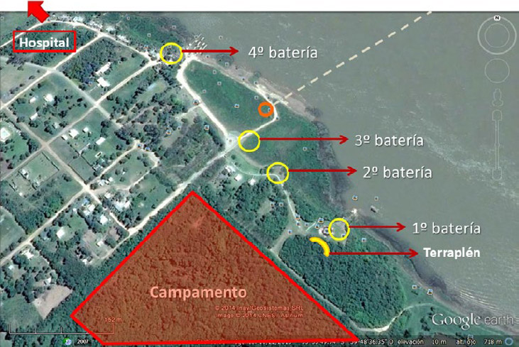 Figura 2. Áreas principales del sitio arqueológico de Vuelta de Obligado