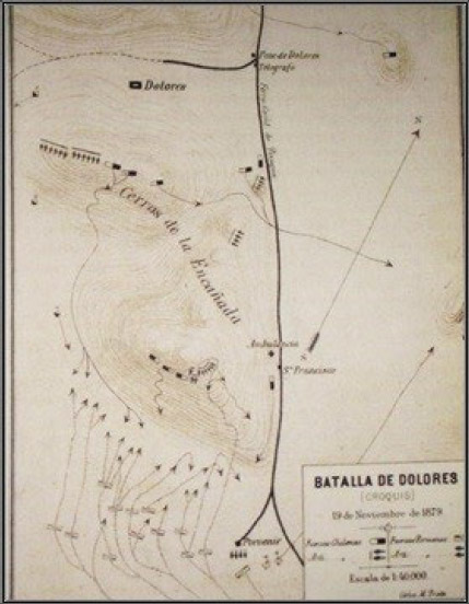 Figura 9. Trazado de macro unidades en la ubicación del campo de batalla de la acción librada en 1879
