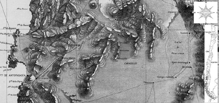 Figura 1. Mapa de ubicación del sitio (Pissis 1884)