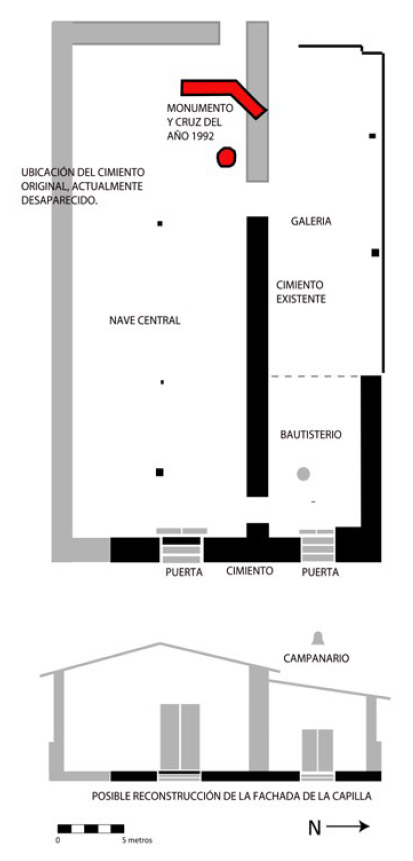 Figura 11: Plano de la capilla luego de la realización de los estudios arqueológicos y arquitectónicos