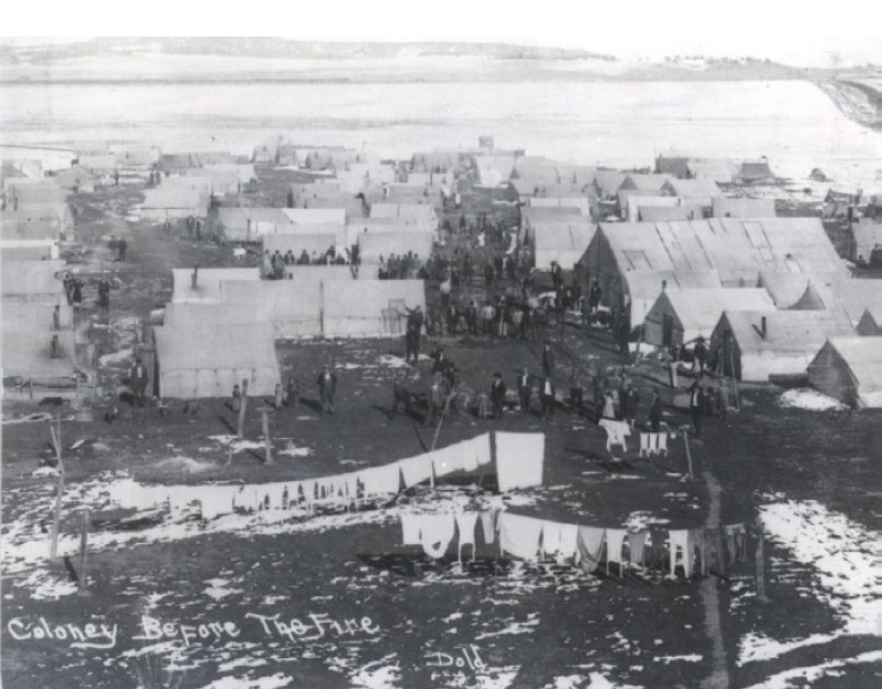 Figura 2: El campamento de Ludlow antes de la masacre (foto cortesía de la Biblioteca Pública de Denver)