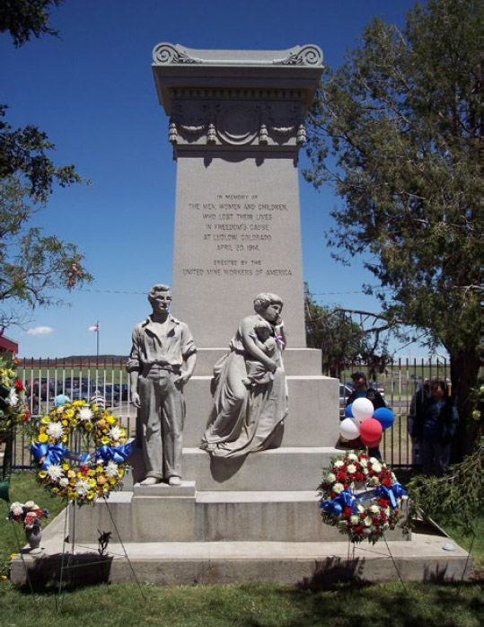 Figura 6. Monumento conmemorativo de la masacre de Ludlow erigido por la UMWA restaurado