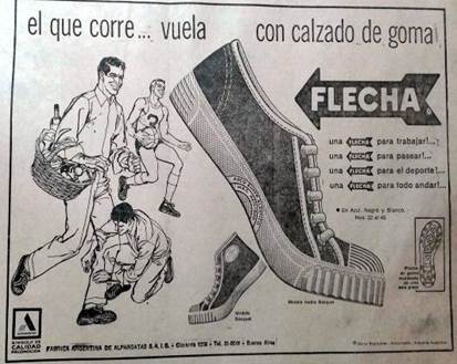 Figura 1: Publicidad de zapatillas Flecha, 1962