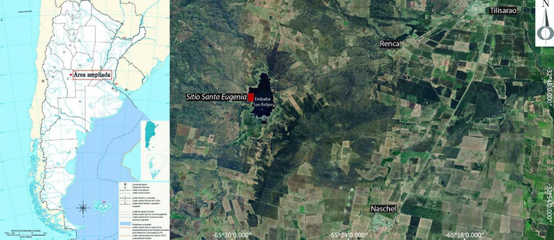 Figura 1. Ubicación del sitio Santa Eugenia, Municipio de Renca, Provincia de San Luis. Fuente: Instituto Geográfico Nacional de la República Argentina