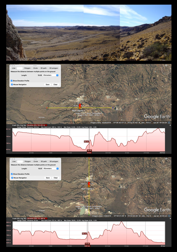 FIGURA 2. a. Vista y topografía alrededor de BLG2