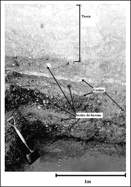 Figura 1. Perfil estratigráfico Sito Zavaleta