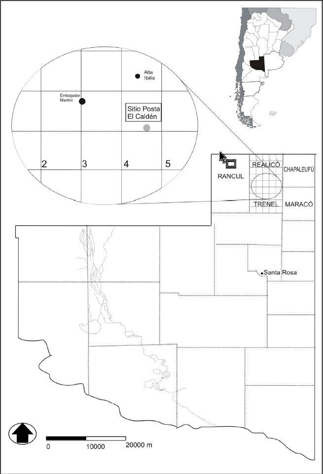 Figura 1. Ubicación geográfica del sitio Posta El Caldén