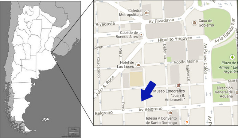 Figura 1: ubicación geográfica del sitio Bolívar 373
